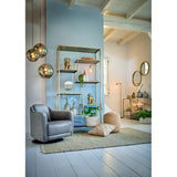 Elegant Teques Round Glass Vase - Grey Luster, 25x30cm