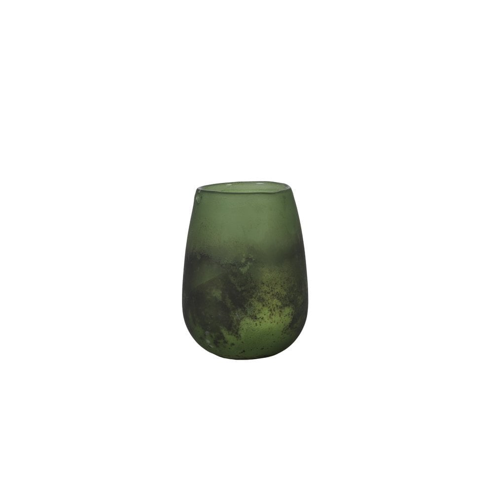 Emerald Glass Round Vase 9x12cm