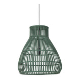 Elegant Green Rattan Pendant Lamp (46x51cm)