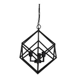Elegant Black Iron Pendant Light with 3 Bulbs - Drizella Collection, 46x56cm
