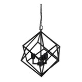 Elegant Black Iron Pendant Light with 3 Bulbs - Drizella Collection, 46x56cm