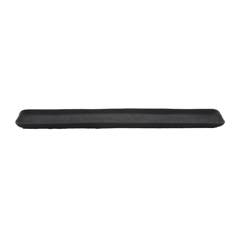 Rectangular Matte Black Decorative Metal Dish - 47cm x 15cm
