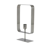 Sleek Silver Rectangle Table Lamp 25x10x45 cm with E27 Base