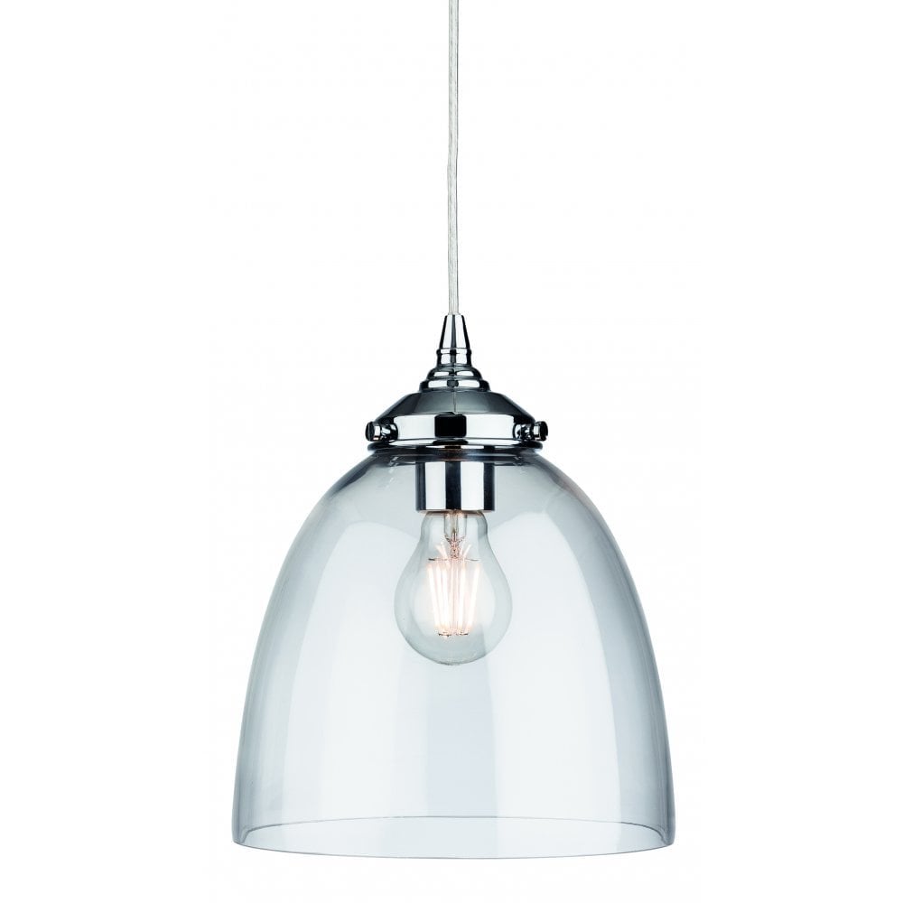 Elegance in Chrome: Droplet Pendant with Clear Glass Finish