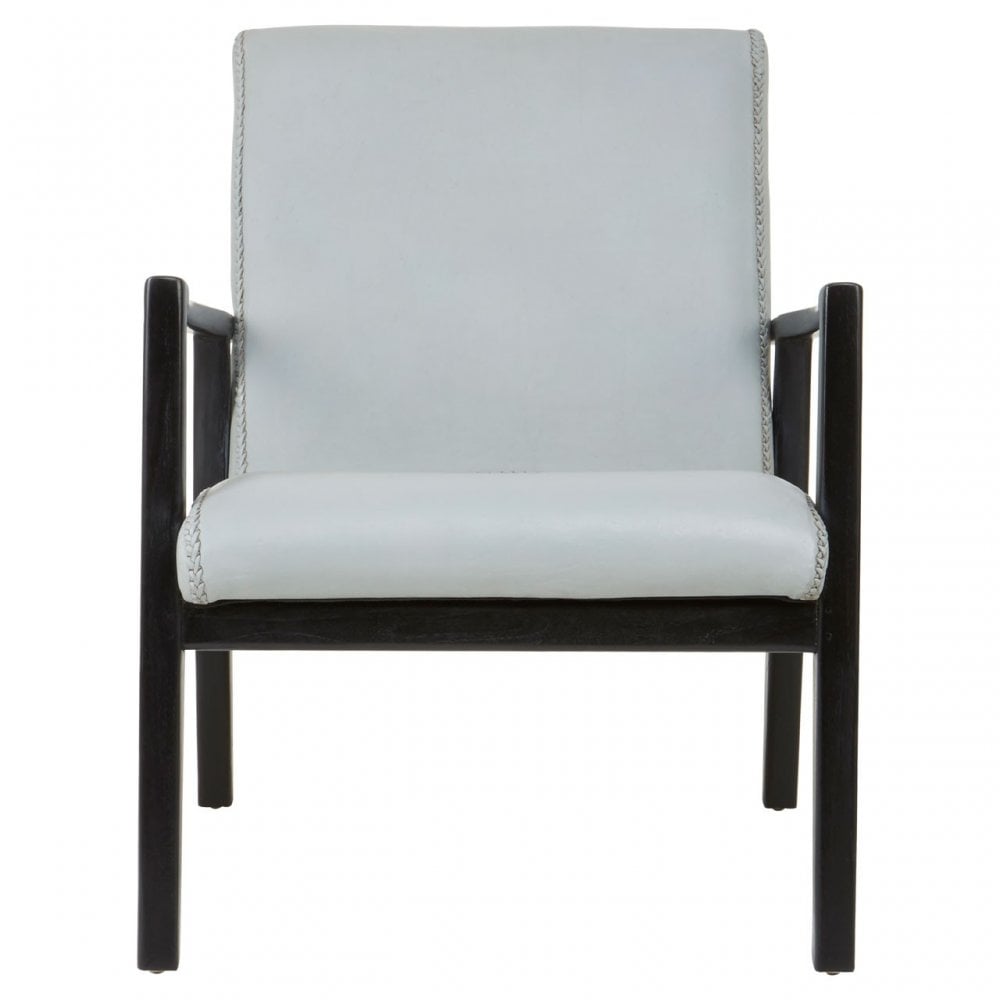 Kourtnai Grey Leather Curved Seat Chair Grey