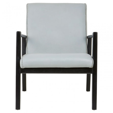 Kourtnai Grey Leather Curved Seat Chair Grey