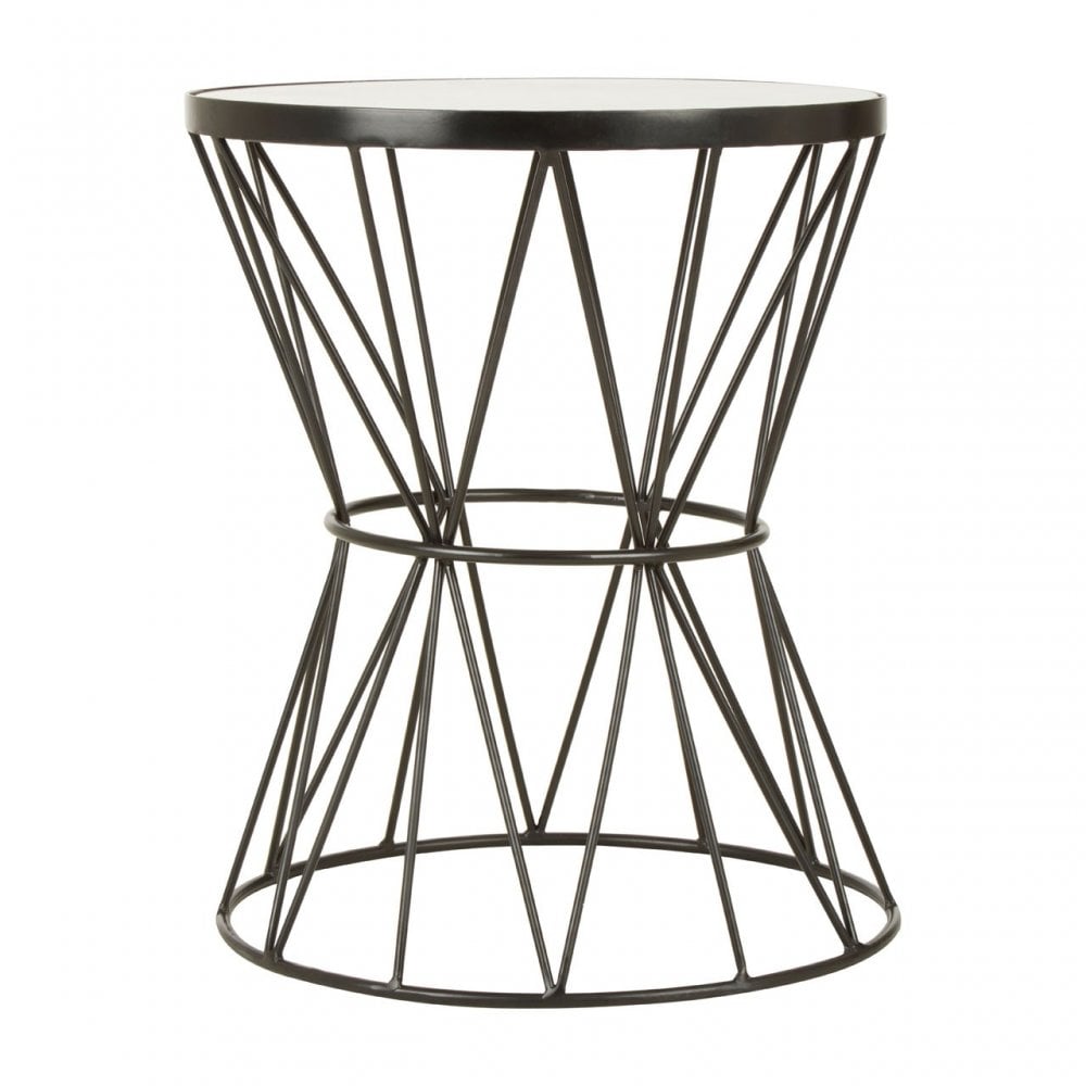 Rabia Corset Base Side Table White