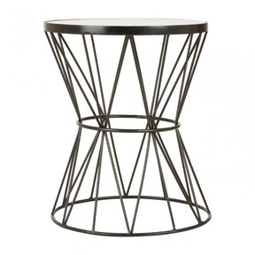 Rabia Corset Base Side Table White