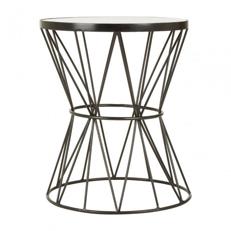 Rabia Corset Base Side Table White