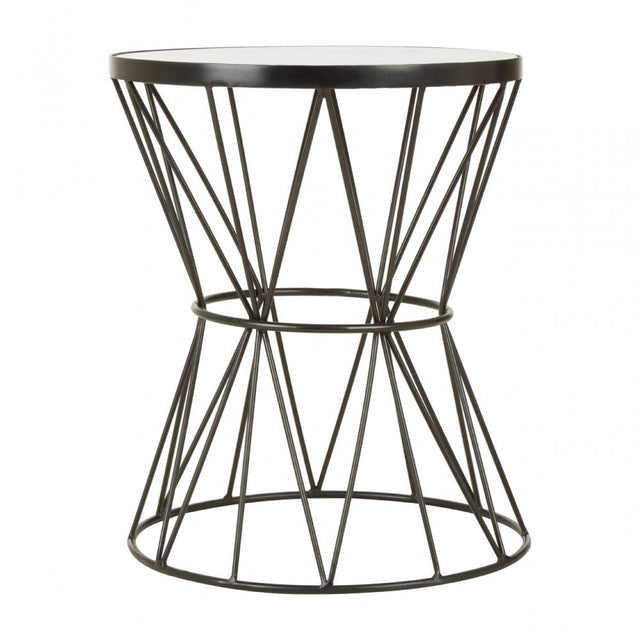 Rabia Corset Base Side Table White