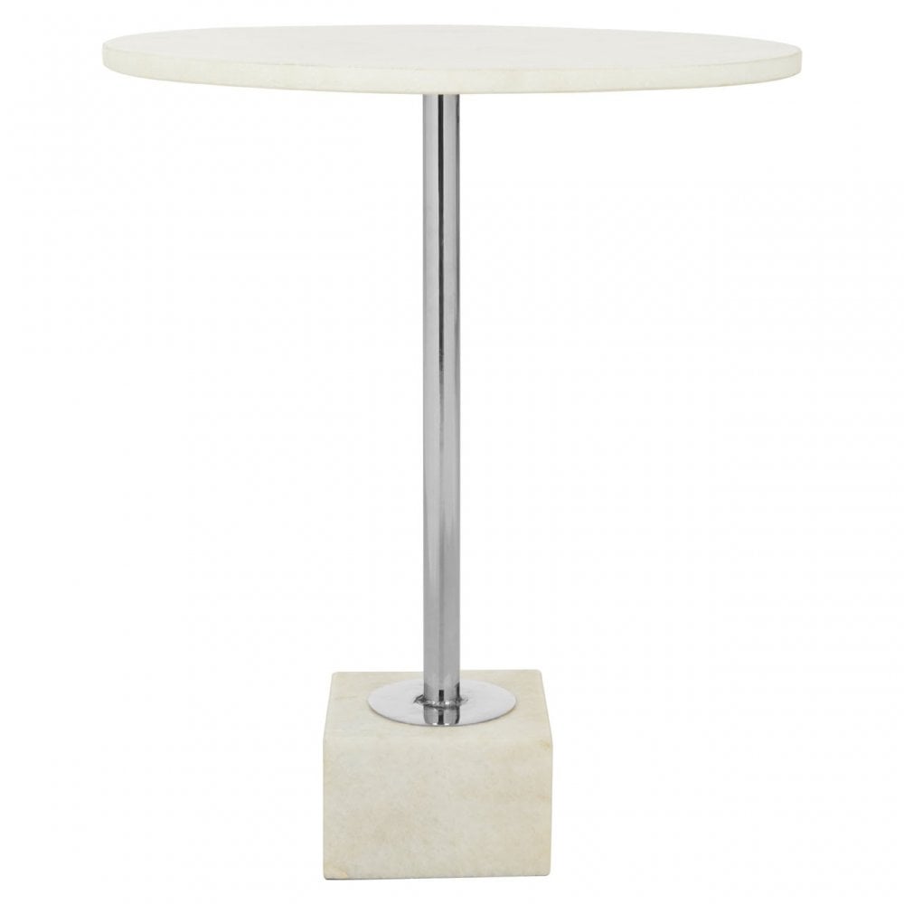 Rabia White Marble Side Table White