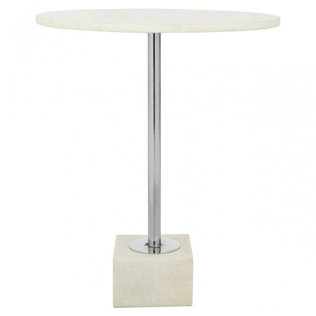 Rabia White Marble Side Table White