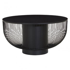 Duchess Coffee Table with Black Glass Top Black