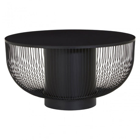 Duchess Coffee Table with Black Glass Top Black