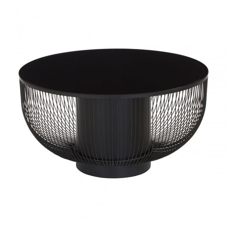 Duchess Coffee Table with Black Glass Top Black