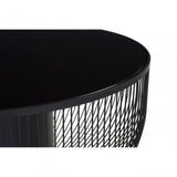 Duchess Coffee Table with Black Glass Top Black