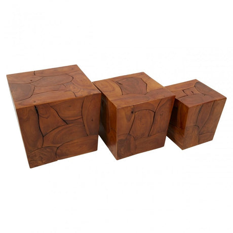 Surat Set Of 3 Teak Root Stools Brown