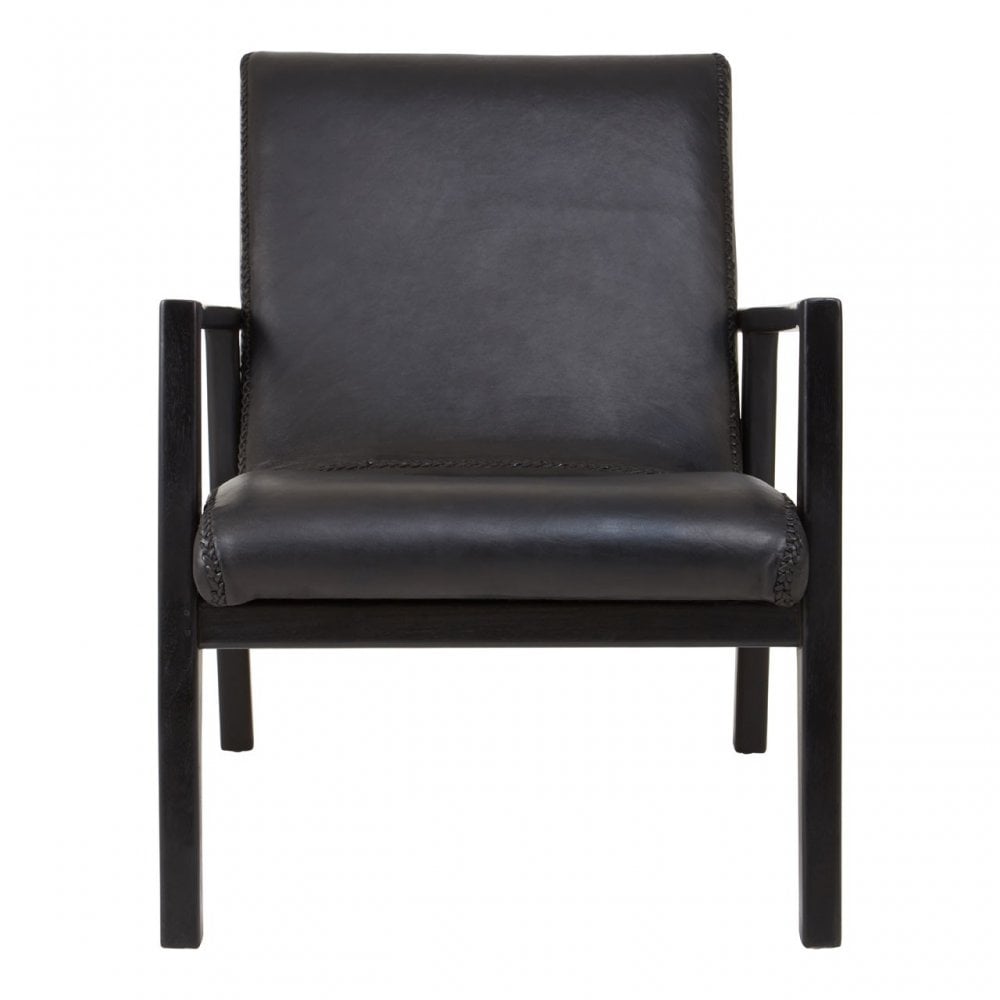 Kourtnai Black Leather Chair Black