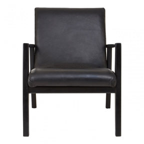 Kourtnai Black Leather Chair Black