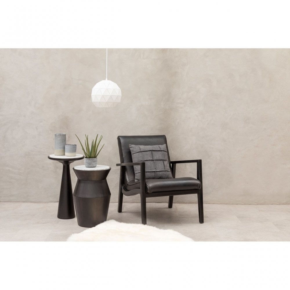 Kourtnai Black Leather Chair Black