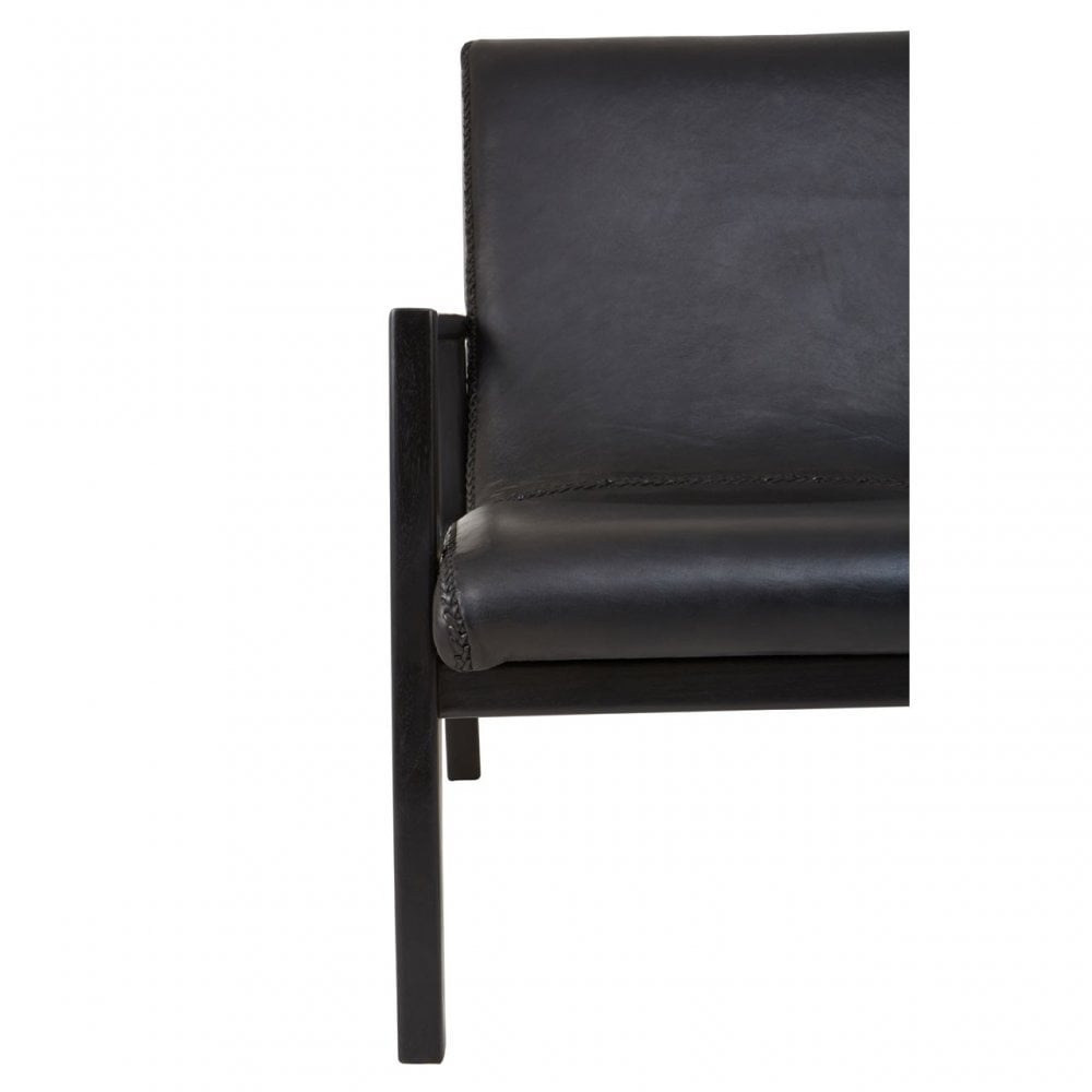 Kourtnai Black Leather Chair Black