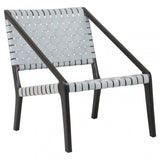 Kourtnai Grey Leather Woven Chair Grey