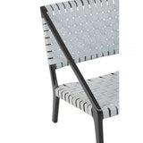 Kourtnai Grey Leather Woven Chair Grey