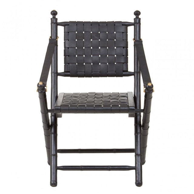 Kourtnai Black Foldable Frame Chair Black