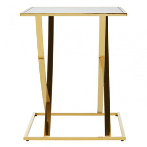 Reena Gold Finish Side Table Gold