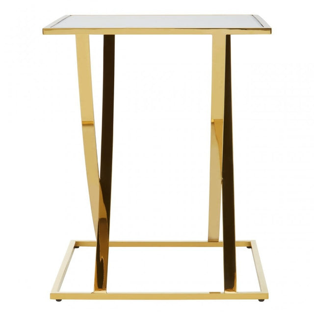 Reena Gold Finish Side Table Gold