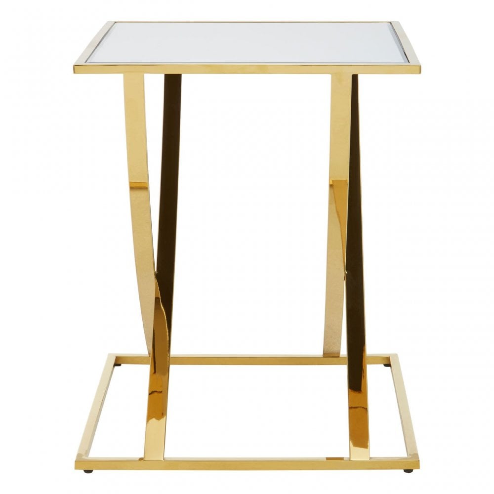 Reena Gold Finish Side Table Gold
