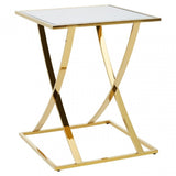 Reena Gold Finish Side Table Gold