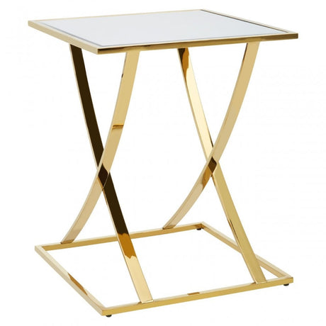 Reena Gold Finish Side Table Gold