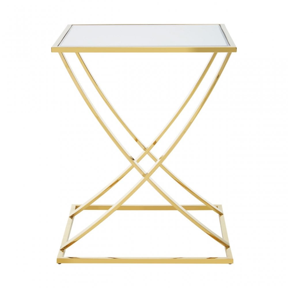 Reena Gold Finish Side Table Gold