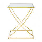 Reena Gold Finish Side Table Gold
