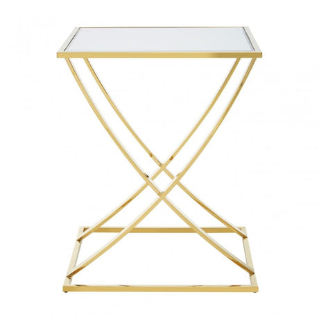 Reena Gold Finish Side Table Gold