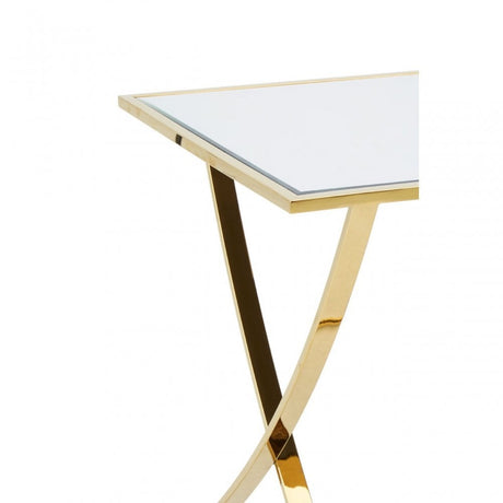 Reena Gold Finish Side Table Gold