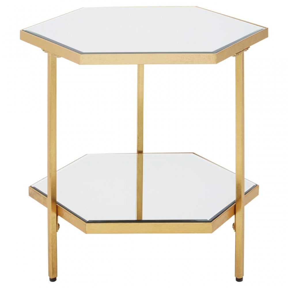 Rio 2 Tier Side Table Gold