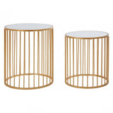Anvil Nest of 2 Round Side Tables Gold