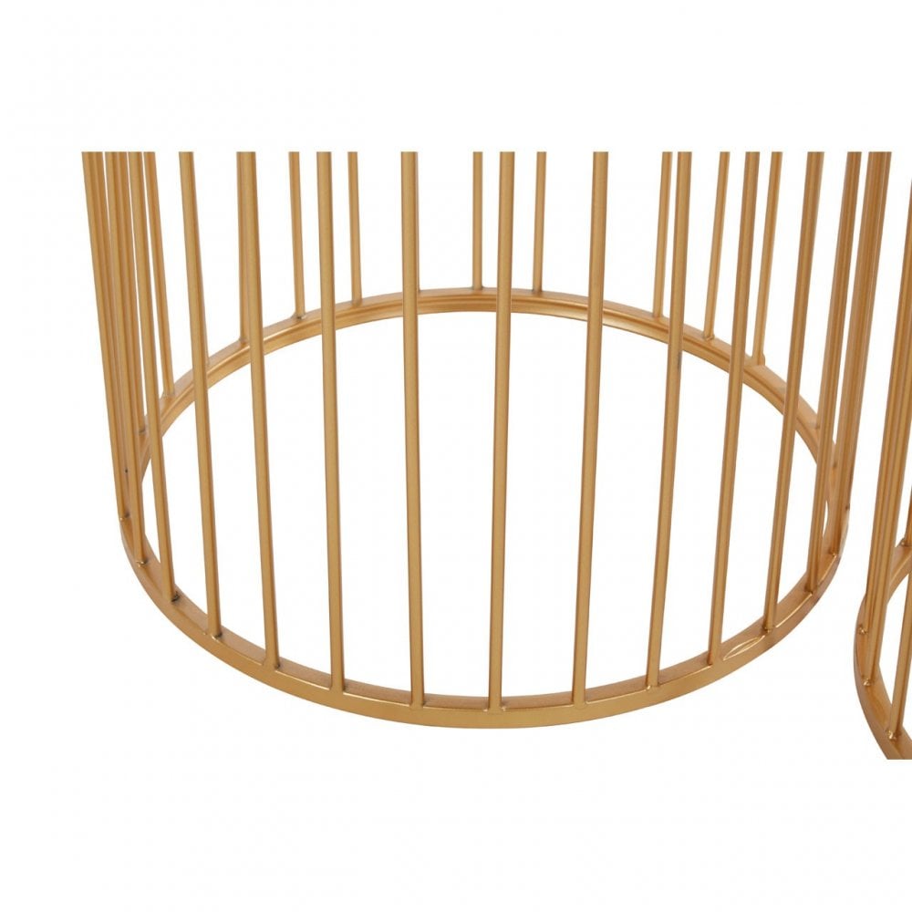 Anvil Nest of 2 Round Side Tables Gold