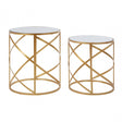 Anvil Set of 2 Loop Design Side Tables Gold