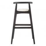 Kourtnai White Leather Bar Stool Black