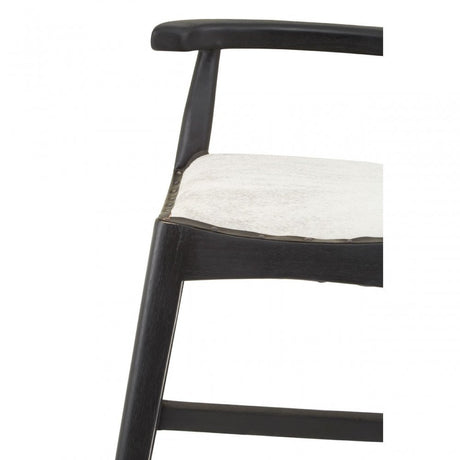 Kourtnai White Leather Bar Stool Black