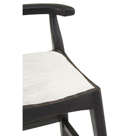 Kourtnai White Leather Bar Stool Black