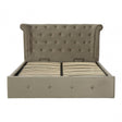 Edison Kingsize Grey Brush Velvet Ottoman Bed Grey