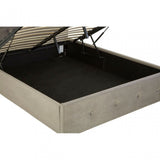 Edison Kingsize Grey Brush Velvet Ottoman Bed Grey