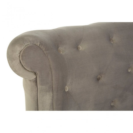 Edison Kingsize Grey Brush Velvet Ottoman Bed Grey