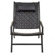 Kourtnai Black Leather Woven Chair Black