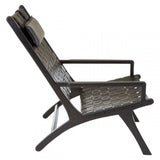 Kourtnai Black Leather Woven Chair Black