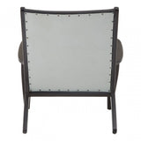 Kourtnai Grey Leather Chair Grey